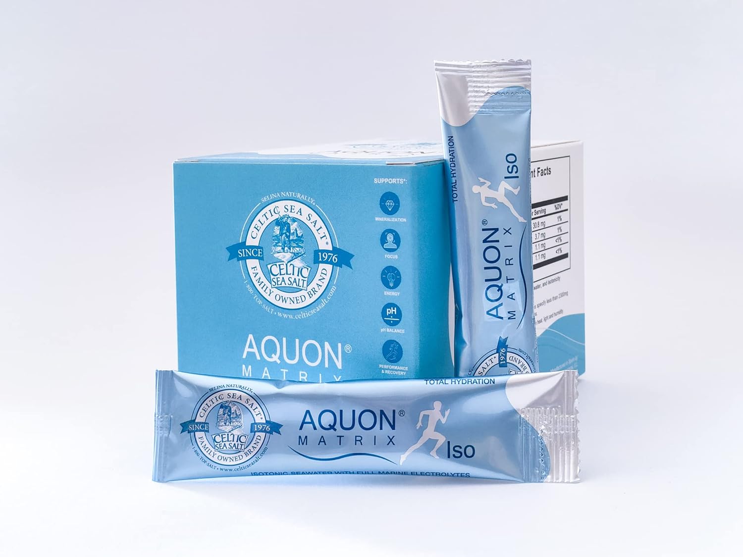 30 Count Celtic Sea Salt Aquon Vital Mineral Seawater Sticks - Natural Rehydration for Body Function