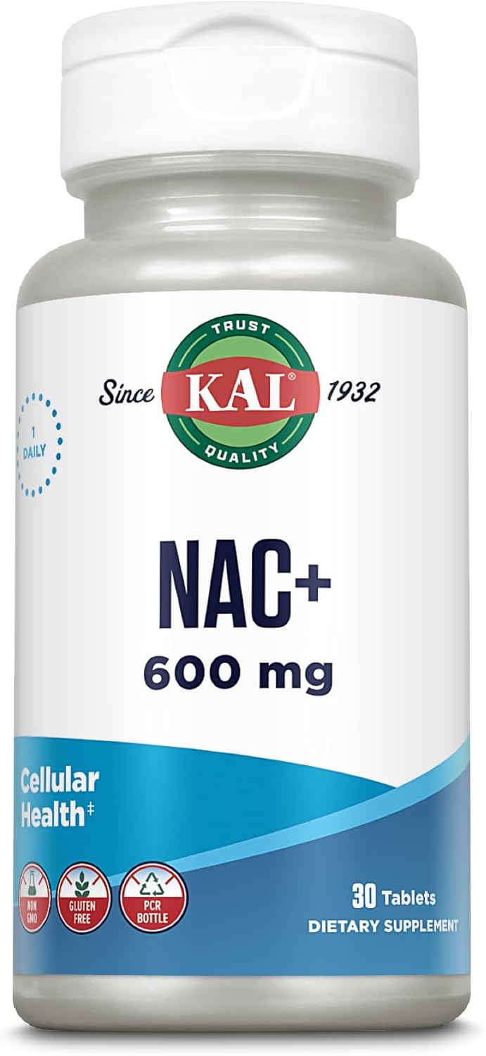 30 Count Kal 600 Mg N-acetyl Cysteine Plus Tablets for Immune Support