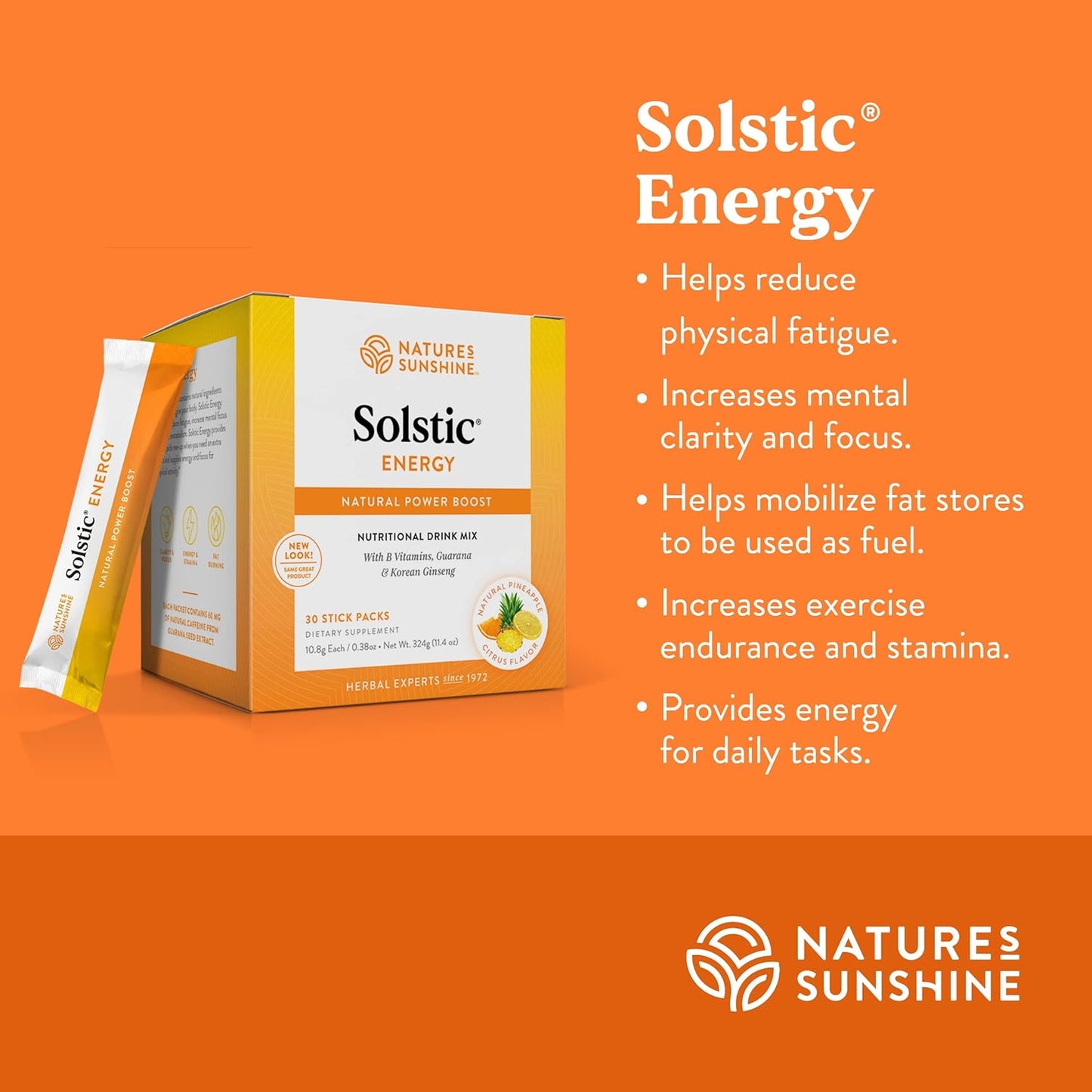 30 Count Nature's Sunshine Solstic Energy Pack - 0.14 Ounce Each
