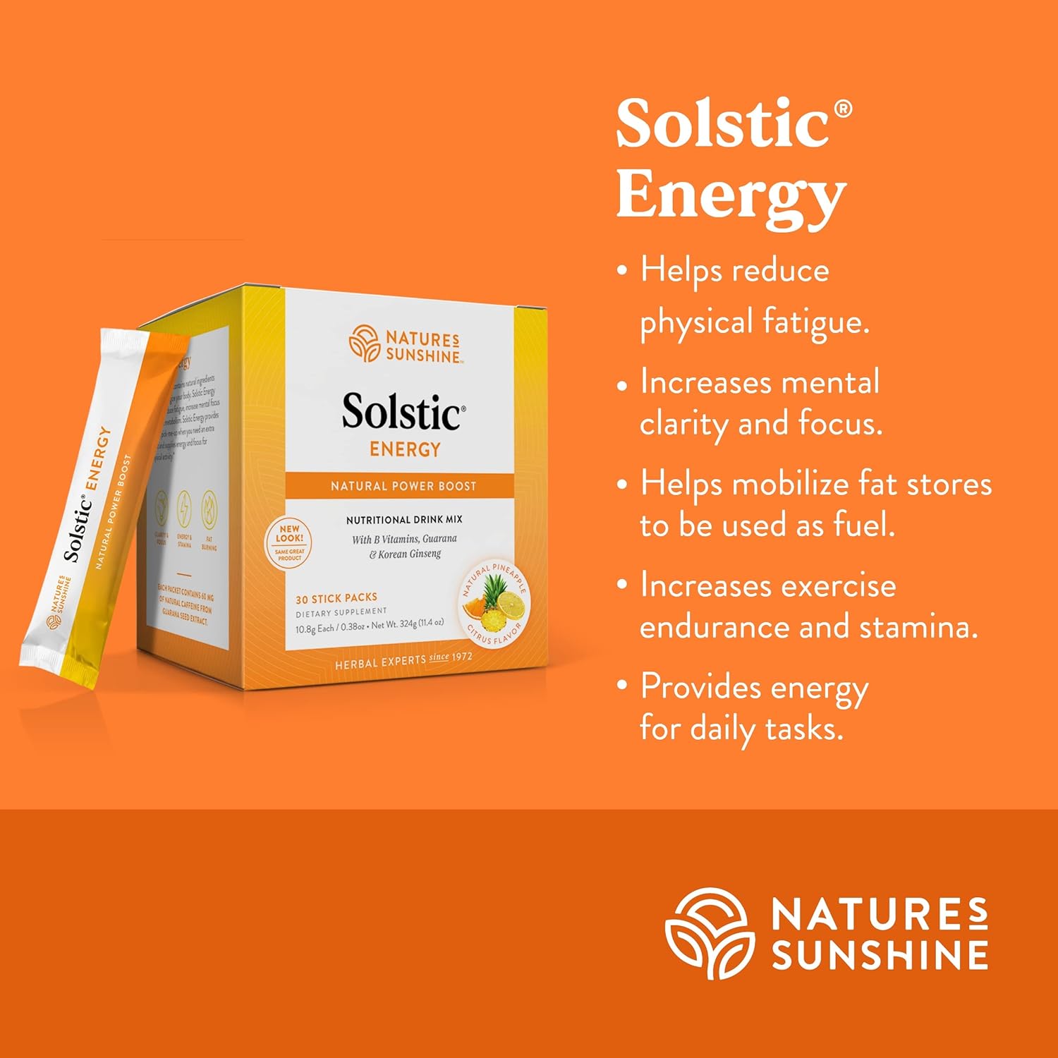 30 Count Nature's Sunshine Solstic Energy Pack - 0.14 Ounce Each