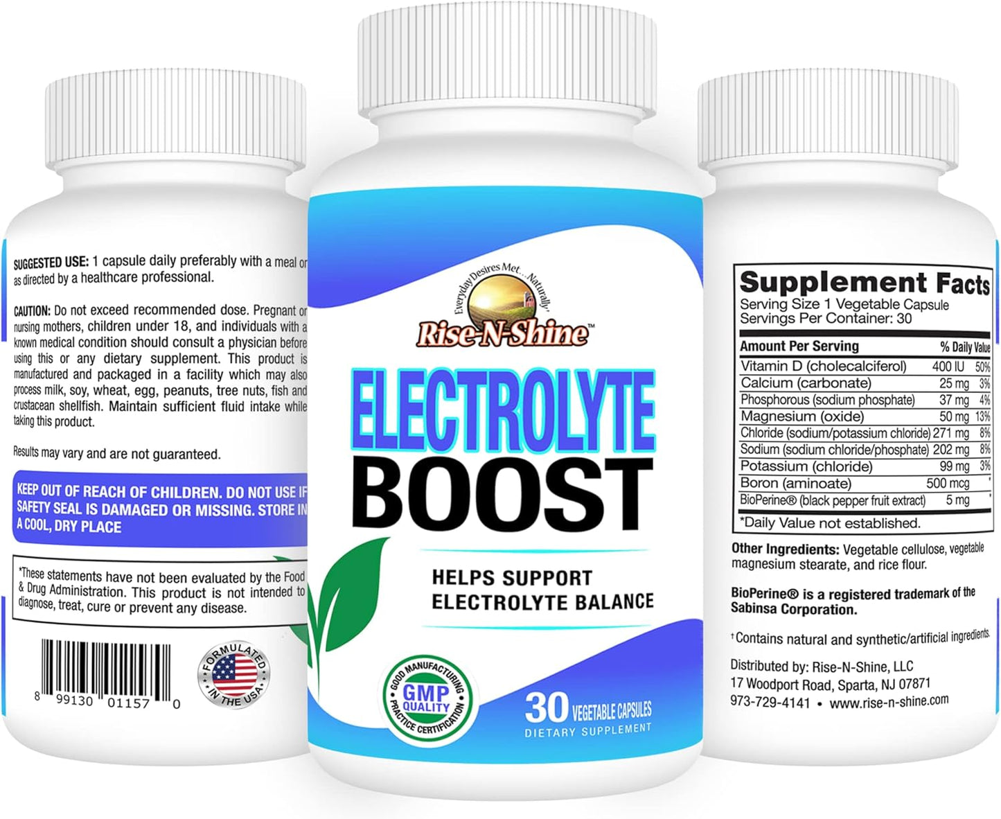 30 Count Rise-N-Shine Electrolyte Boost Supplement for Hydration and Energy Boost