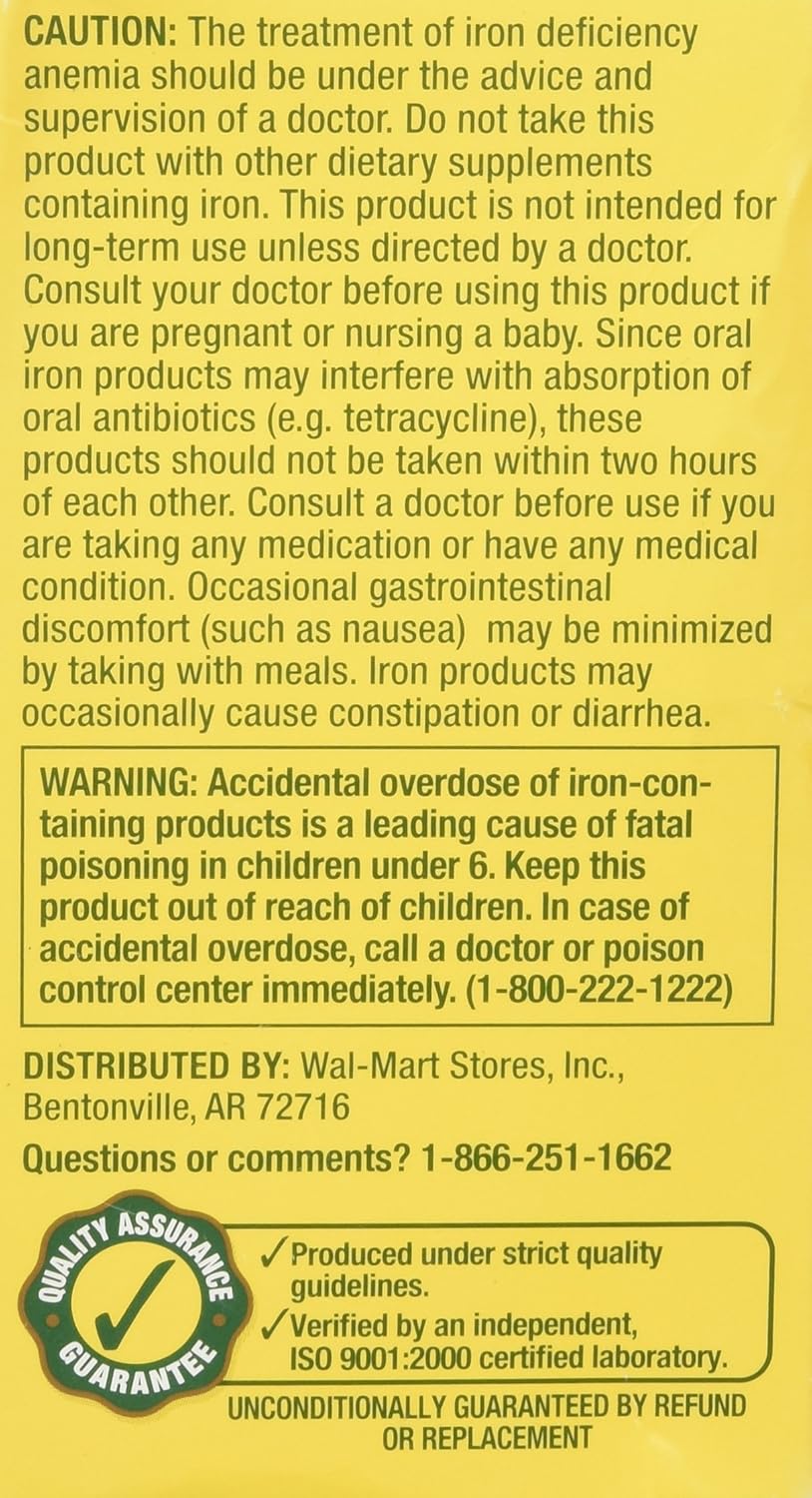30-Count Spring Valley Slow Release Iron Tablets for Gentle Iron Supplementation
