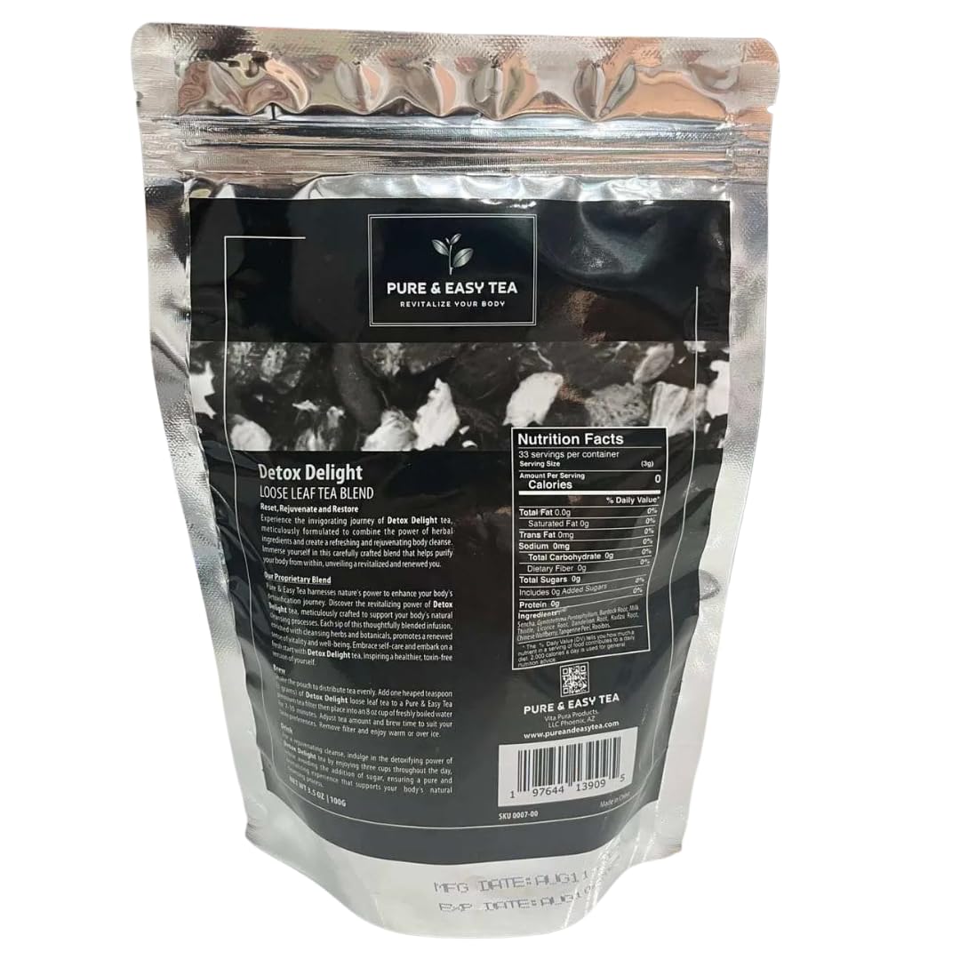 30 Day Detox Tea Blend for Healthy Slimming, Liver, Gut & Colon Cleanse - 100g / 3.5oz