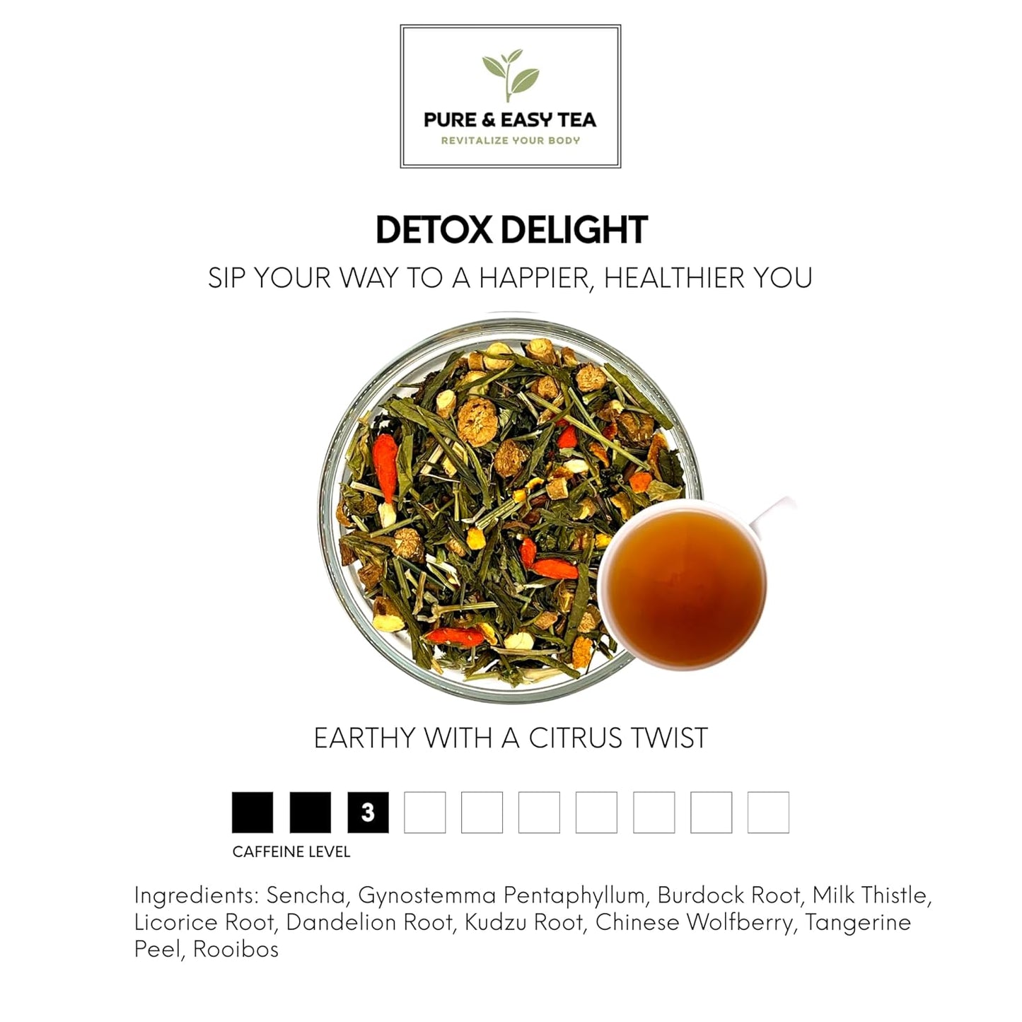30 Day Detox Tea Blend for Healthy Slimming, Liver, Gut & Colon Cleanse - 100g / 3.5oz
