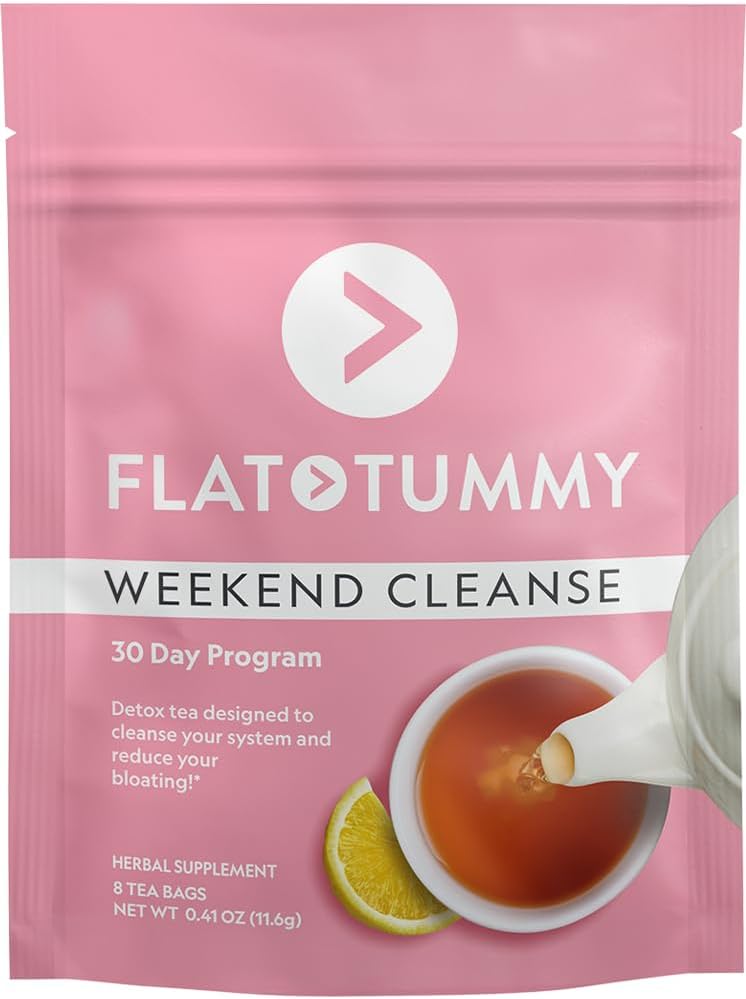 30-Day Flat Tummy Weekend Cleanse Tea with Senna and Dandelion Root for Women - Natural Colon Cleanse, Bloating & Gas Relief