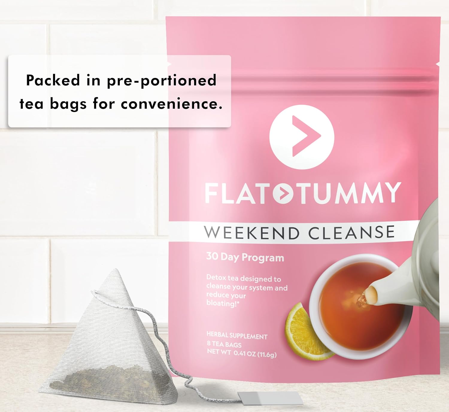 30-Day Flat Tummy Weekend Cleanse Tea with Senna and Dandelion Root for Women - Natural Colon Cleanse, Bloating & Gas Relief