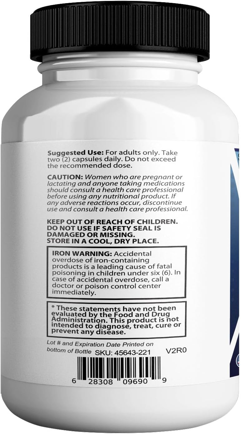 30-Day Supply of GREENVIFY Nano Defense Pro Max Hair Skin and Nails Supplement with Biotin, Calcium, and Magnesium Complex - 60 Capsules (2 Pack)