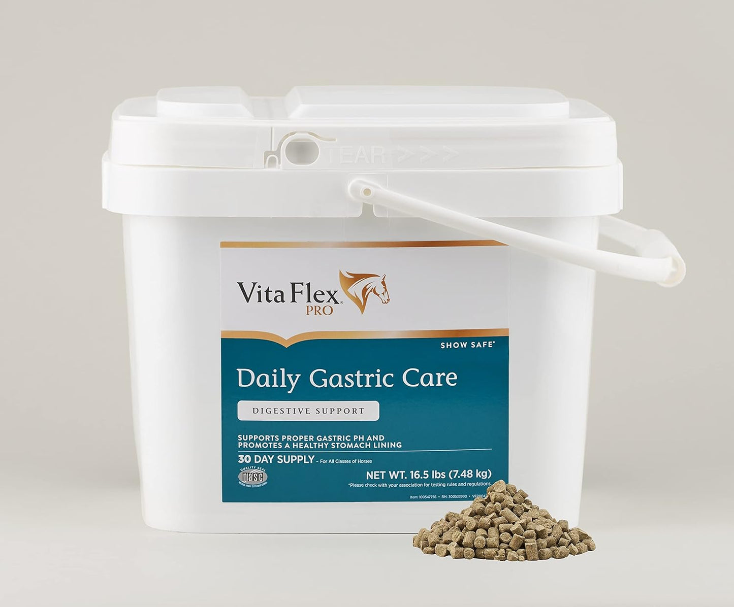 30-Day Supply of Vita Flex Pro Daily Gastric Care Alfalfa-Based Pellets, Show Safe* Formula