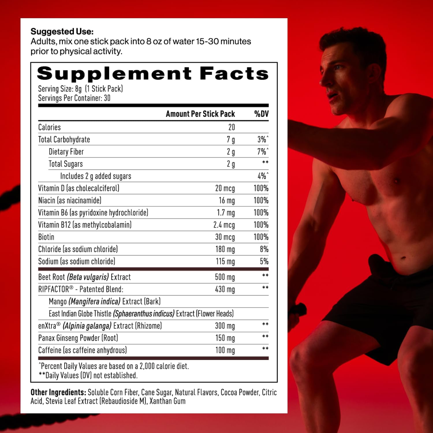 30 Individual Servings of Mdrive Accelerate Pre-Workout Powder in Mixed Berry Flavor