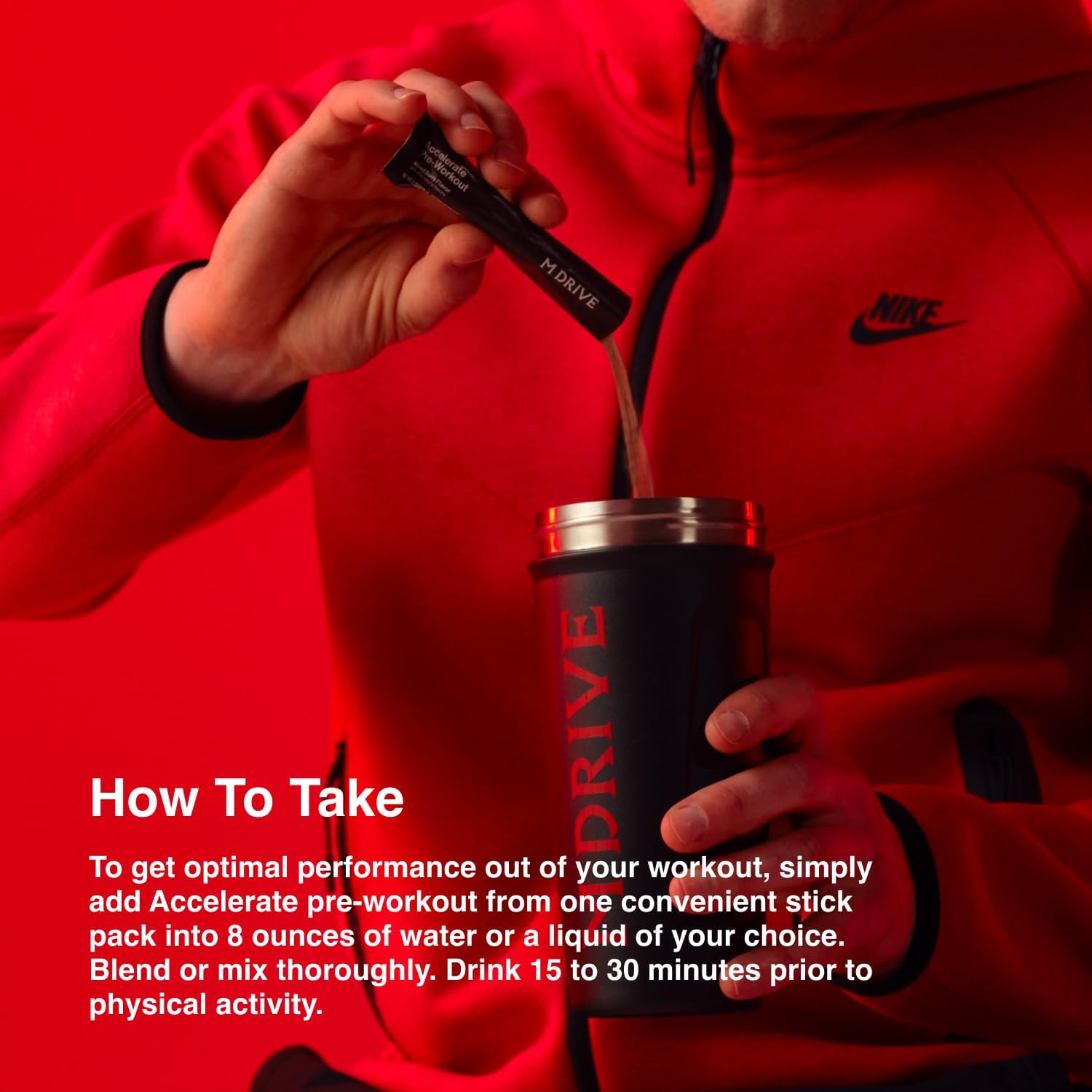 30 Individual Servings of Mdrive Accelerate Pre-Workout Powder in Mixed Berry Flavor