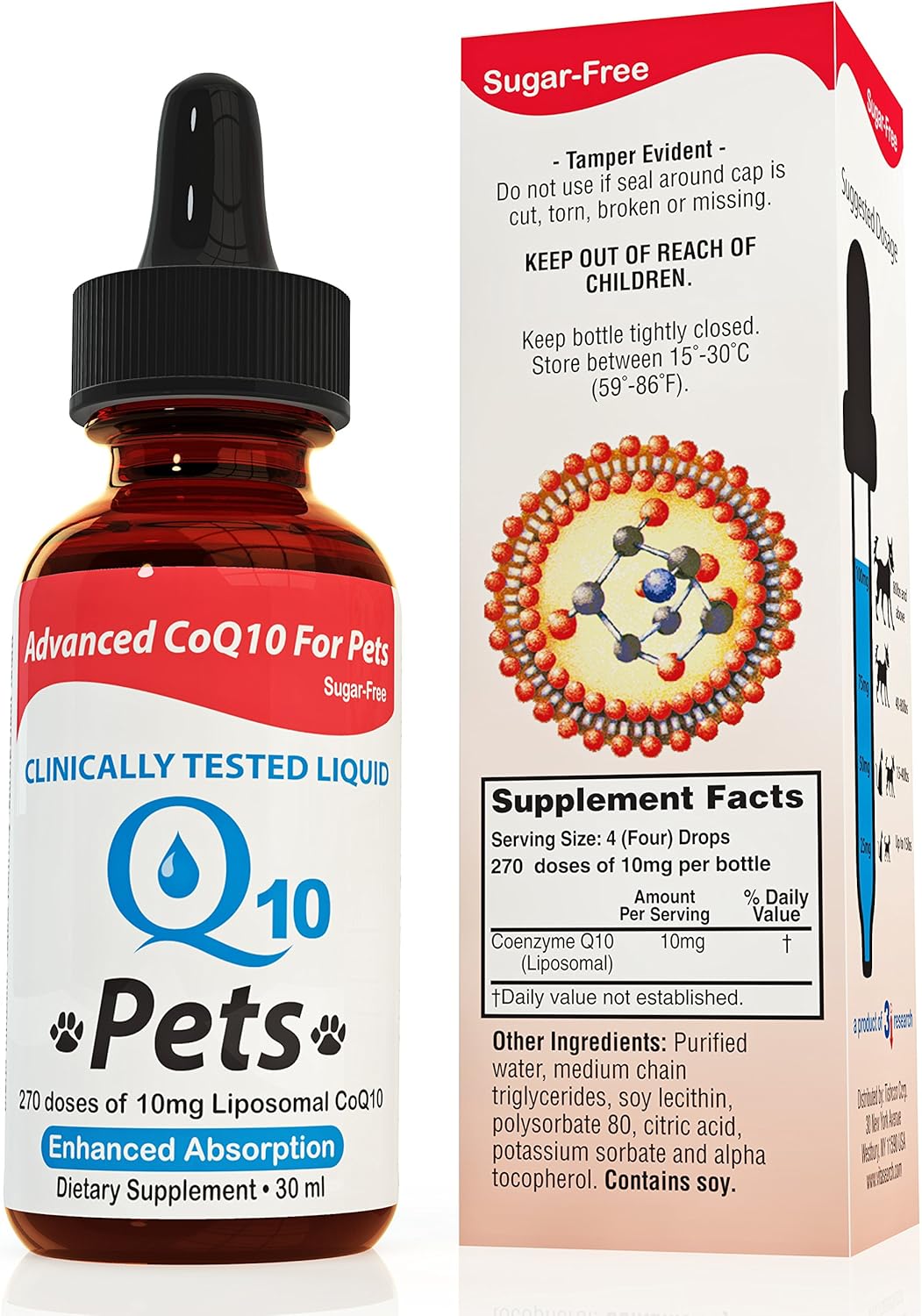 30 ml Liquid CoQ10 Supplement for Healthy Pets - Stay-Well Formula