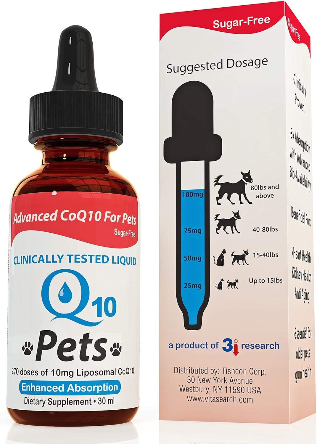 30 ml Liquid CoQ10 Supplement for Healthy Pets - Stay-Well Formula