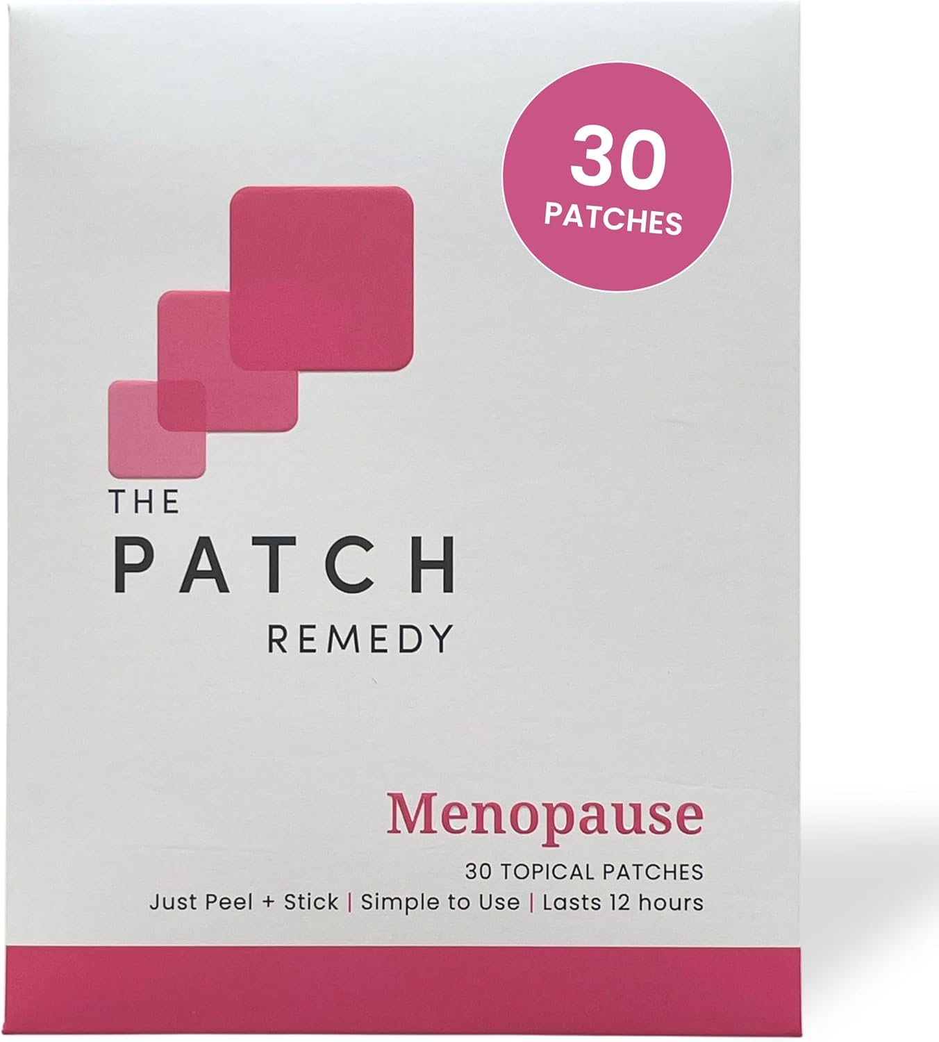 30 Natural Menopause Relief Patches for Women - Hot Flash & Mood Support with Gotu Kola, Damiana, Black Cohosh, Valerian & More