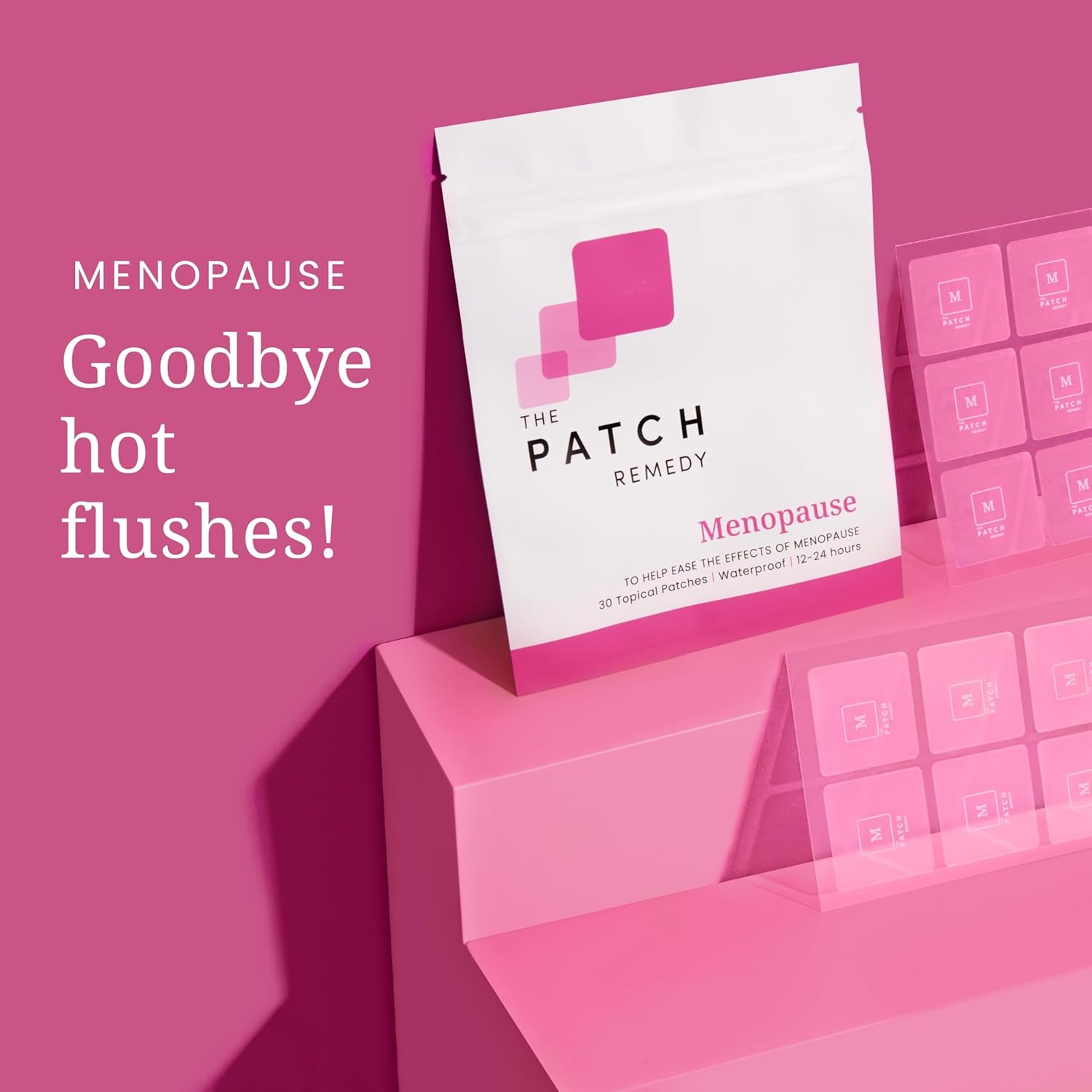 30 Natural Menopause Relief Patches for Women - Hot Flash & Mood Support with Gotu Kola, Damiana, Black Cohosh, Valerian & More