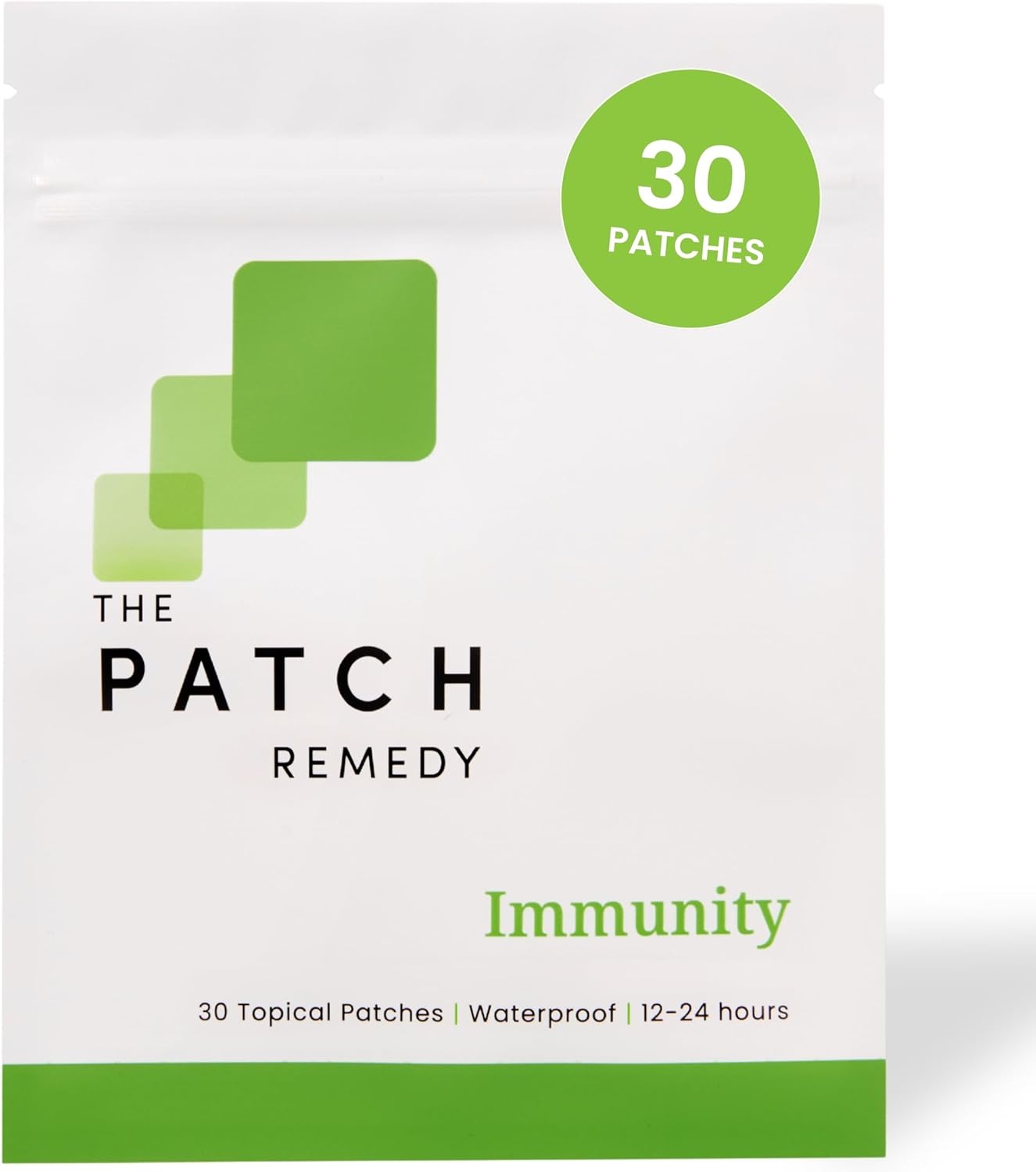 30 Patch Remedy Immunity Patches with Vitamin C, Zinc, Echinacea & Ginkgo Biloba - Long-Lasting Immune Support for 24 Hours