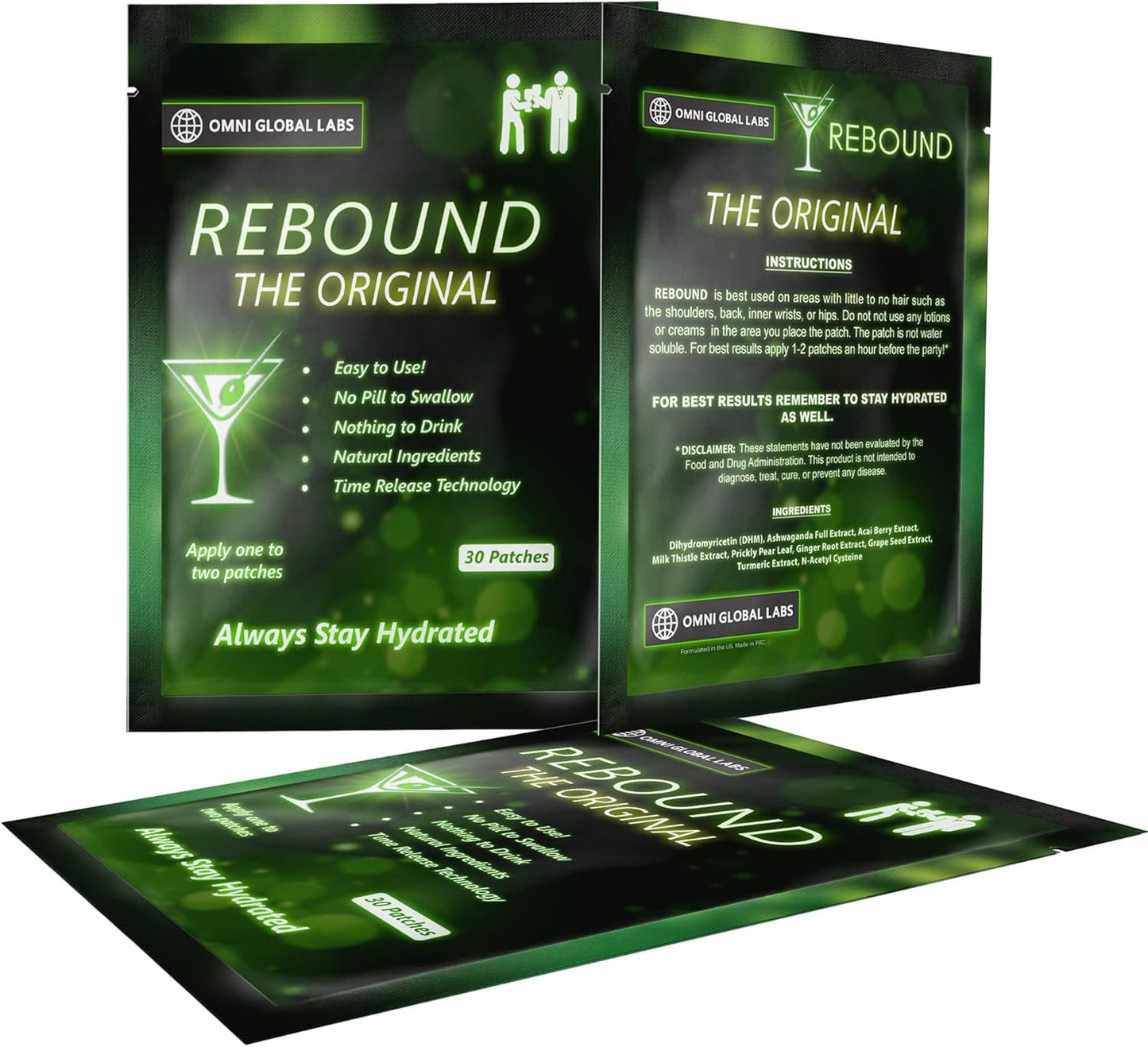 30 Rebound Classic Patch - Extended Release for a Balanced Nightlife - Natural Blend Formula
