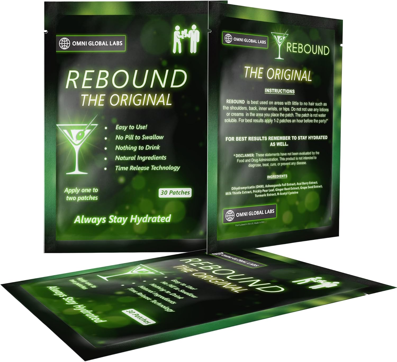 30 Rebound Classic Patch - Extended Release for a Balanced Nightlife - Natural Blend Formula