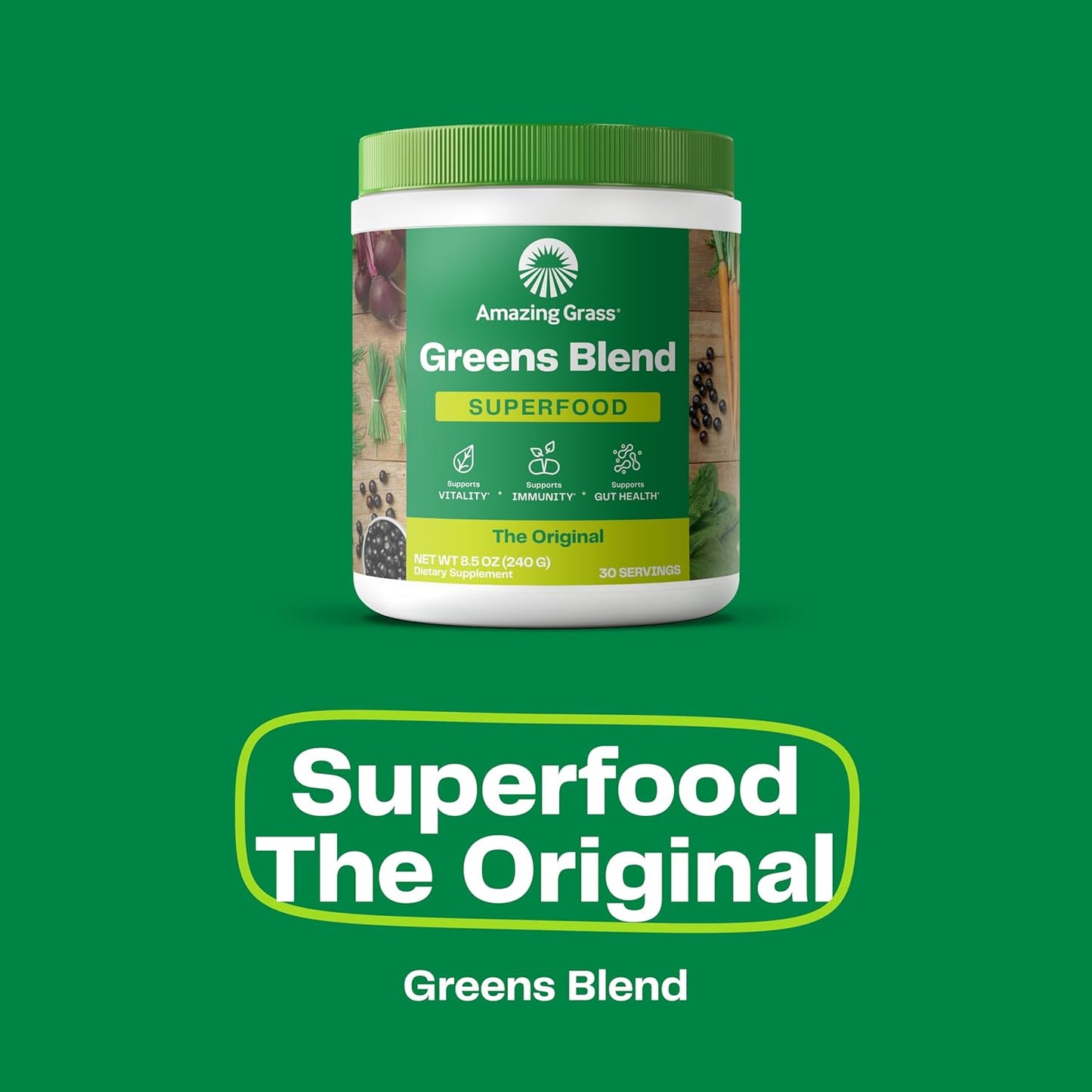 30 Servings of Amazing Grass Greens Superfood Powder + 20 Servings of Isopure Vanilla Vegan Protein Powder - Plant Based, Organic, Dairy Free Bundle
