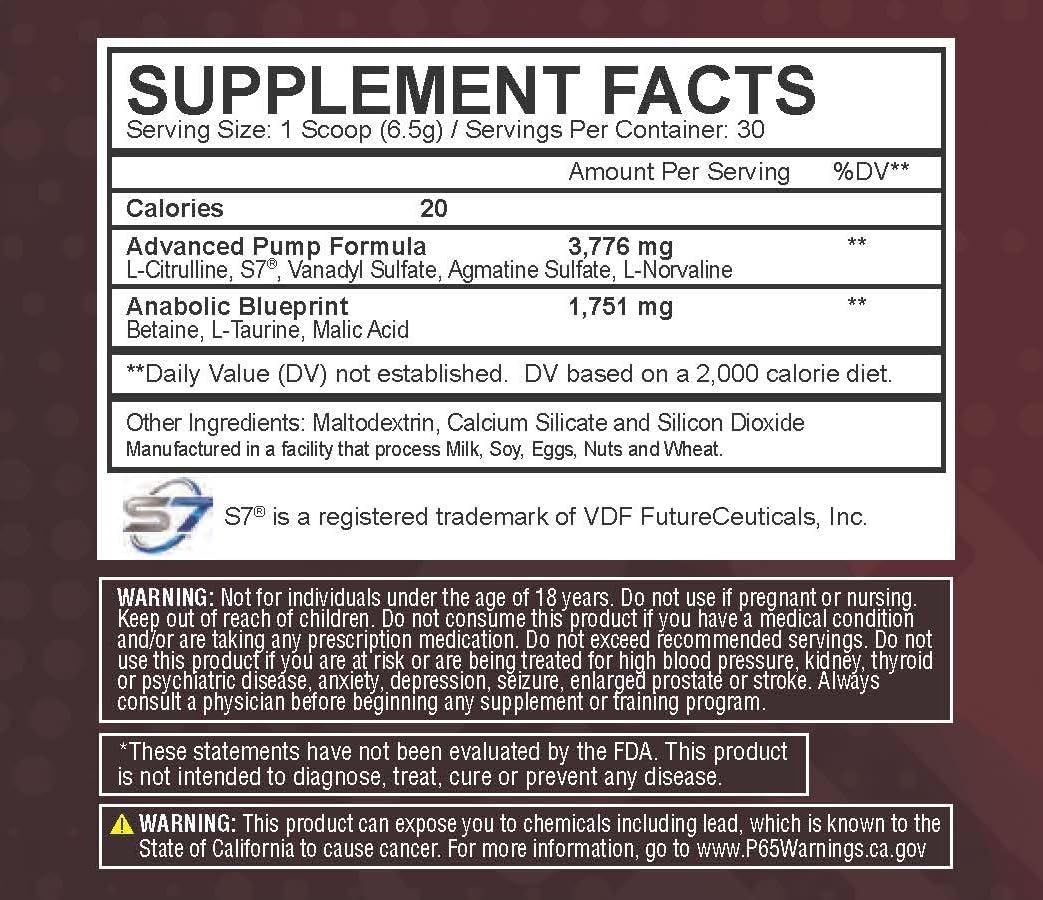 30 Servings of Body Fuse Nitro Active Pump V2 Unflavored Powder - Powerful Vasodilator Supplement