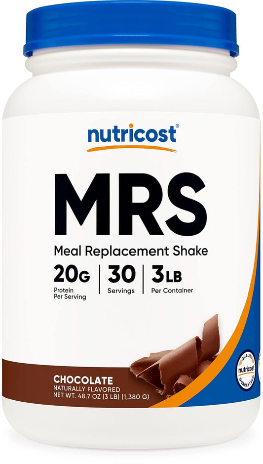 30 Servings of Chocolate Meal Replacement Shake Powder - Protein Rich, Non-GMO, Gluten-Free by Nutricost