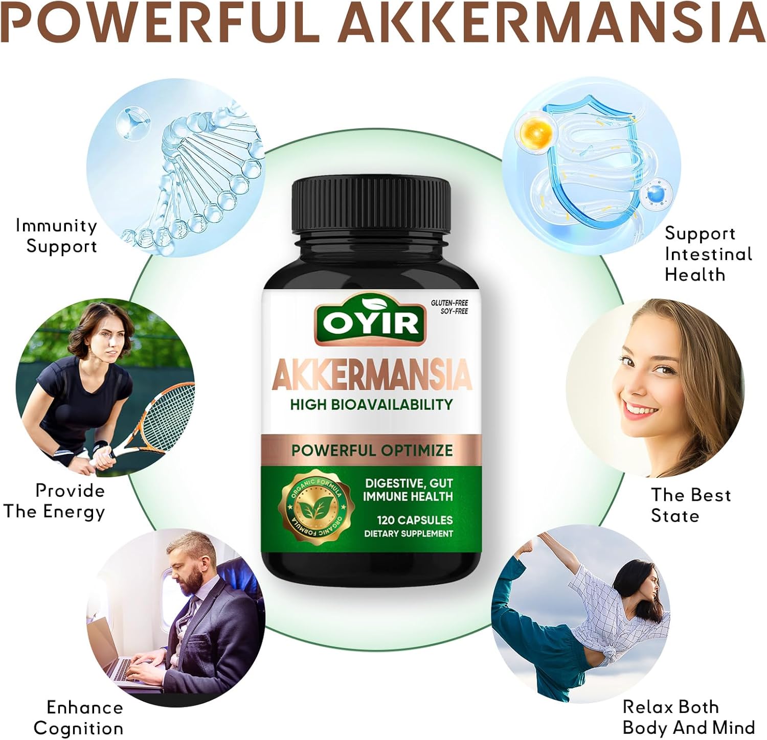 300 Billion AFU Akkermansia Probiotic: Supports GLP-1 Production, Digestive & Immune Health, Gut Lining Function - Men & Women