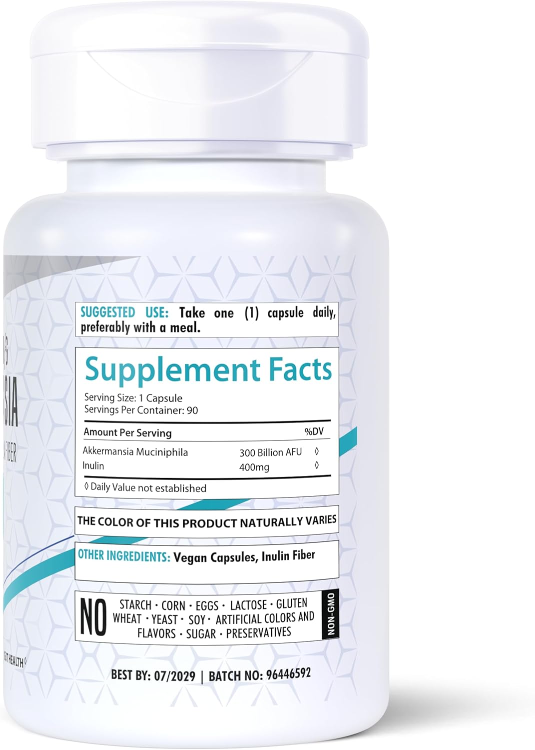 300 Billion AFU Healthfare Akkermansia Muciniphila Veg Capsules with Prebiotic Inulin - Gluten-Free & Non-GMO