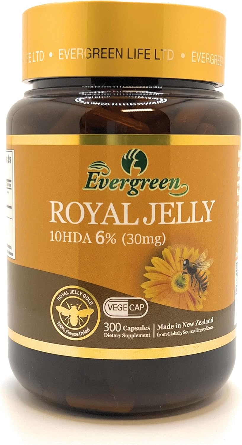 300 Capsules of Generic Evergreen Royal Jelly with 6% 10HDA