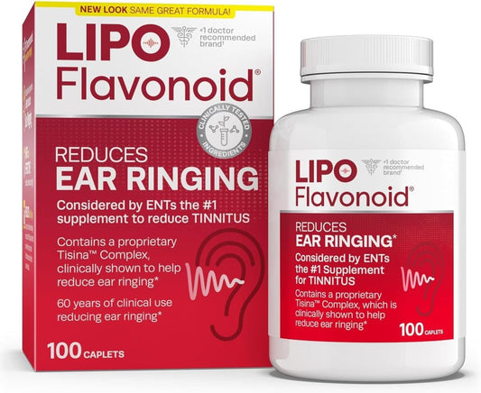 300 LIPO-FLAVONOID Plus Caplets - Pack of 3, 100 ea for Ear Health and Tinnitus Relief