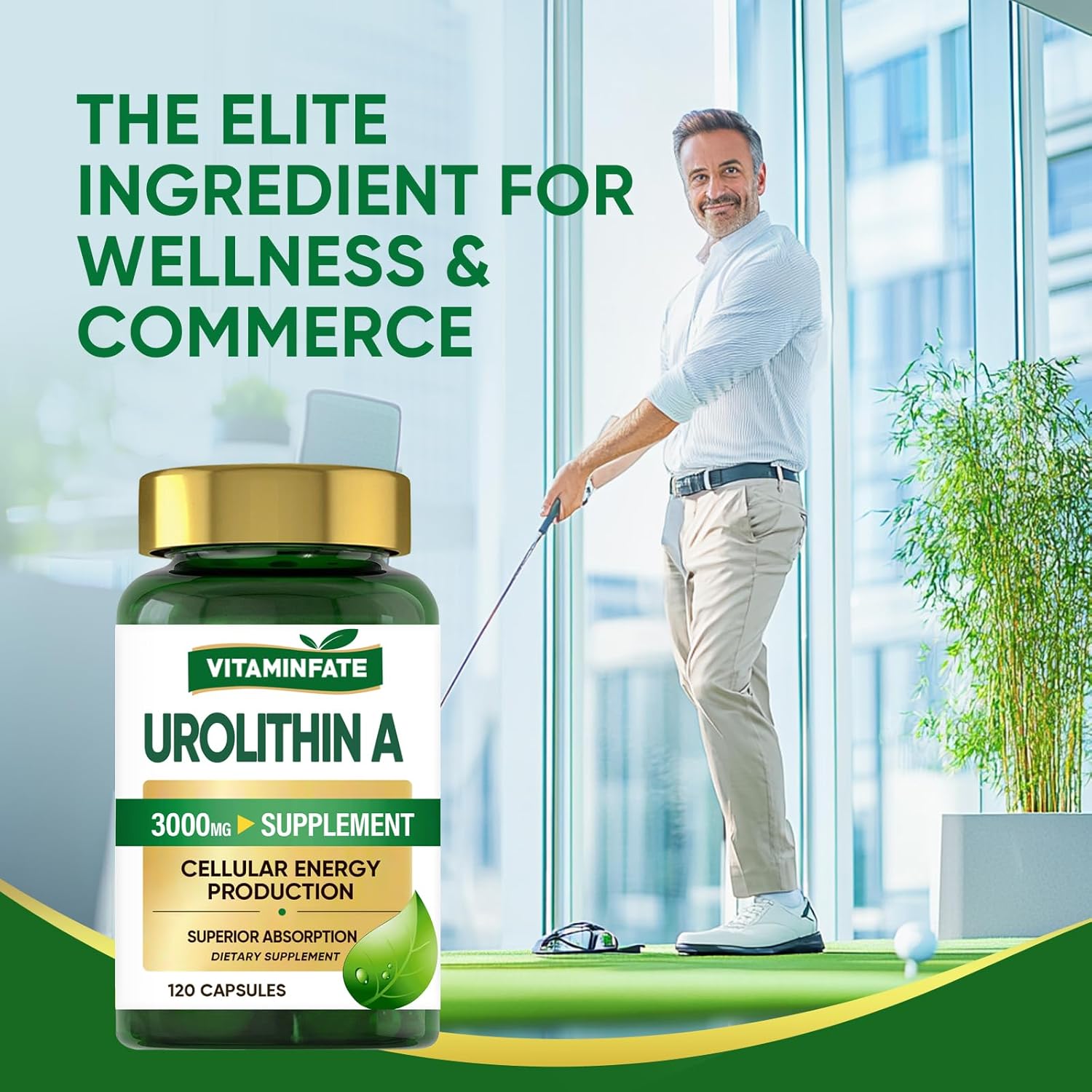 3000 MG Urolithin A Supplement - 120 Capsules for Enhanced Healthy Aging & Cell Repair