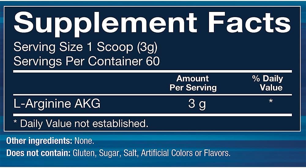 3000MG BodyTech L-Arginine AKG Powder - Boosts Exercise Performance, Muscle Growth, Recovery, and Nitric Oxide Production