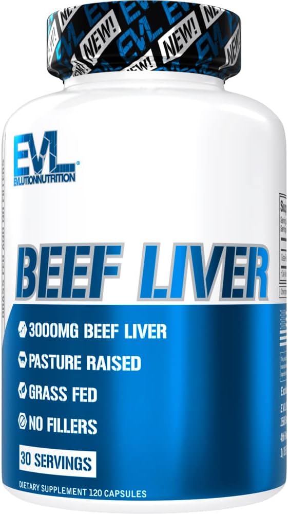 3000mg Grass Fed Beef Liver Capsules - Pasture Raised Desiccated Supplement for Energy, Immunity, and Liver Support - Iron-Rich Beef Organ Supplement for Men and Women (30 Servings)