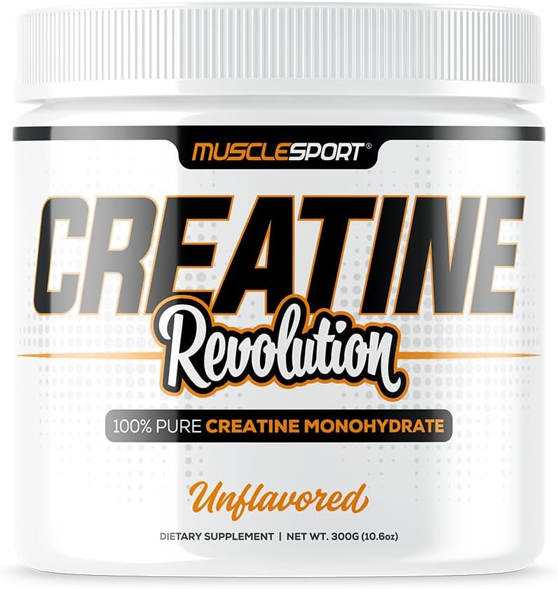 300g Musclesport Micronized Creatine Monohydrate Powder for Energy, Strength, and Endurance - Unflavored Supplement