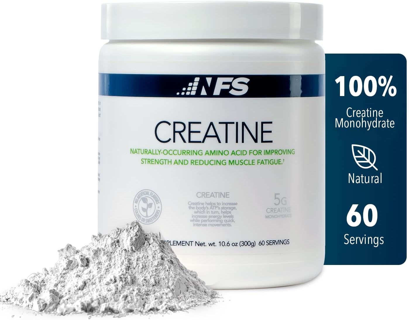 300g NF Sports Creatine Energy Protein Powder for Muscle Recovery & Strength - Unflavored Sports Drink Dietary Supplement, No Artificial Flavors - 60 Servings