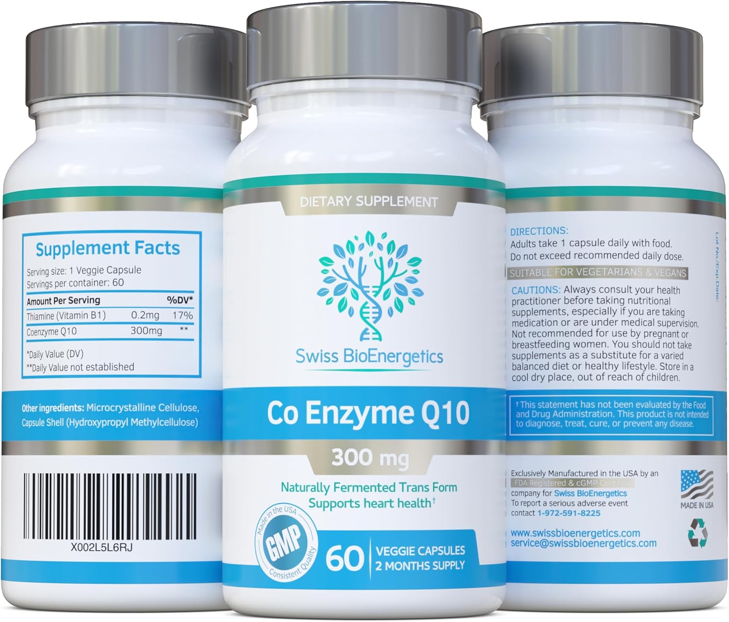 300mg CoQ10 Capsules - Swiss Bioenergetics Superior Fermented Trans Formulation