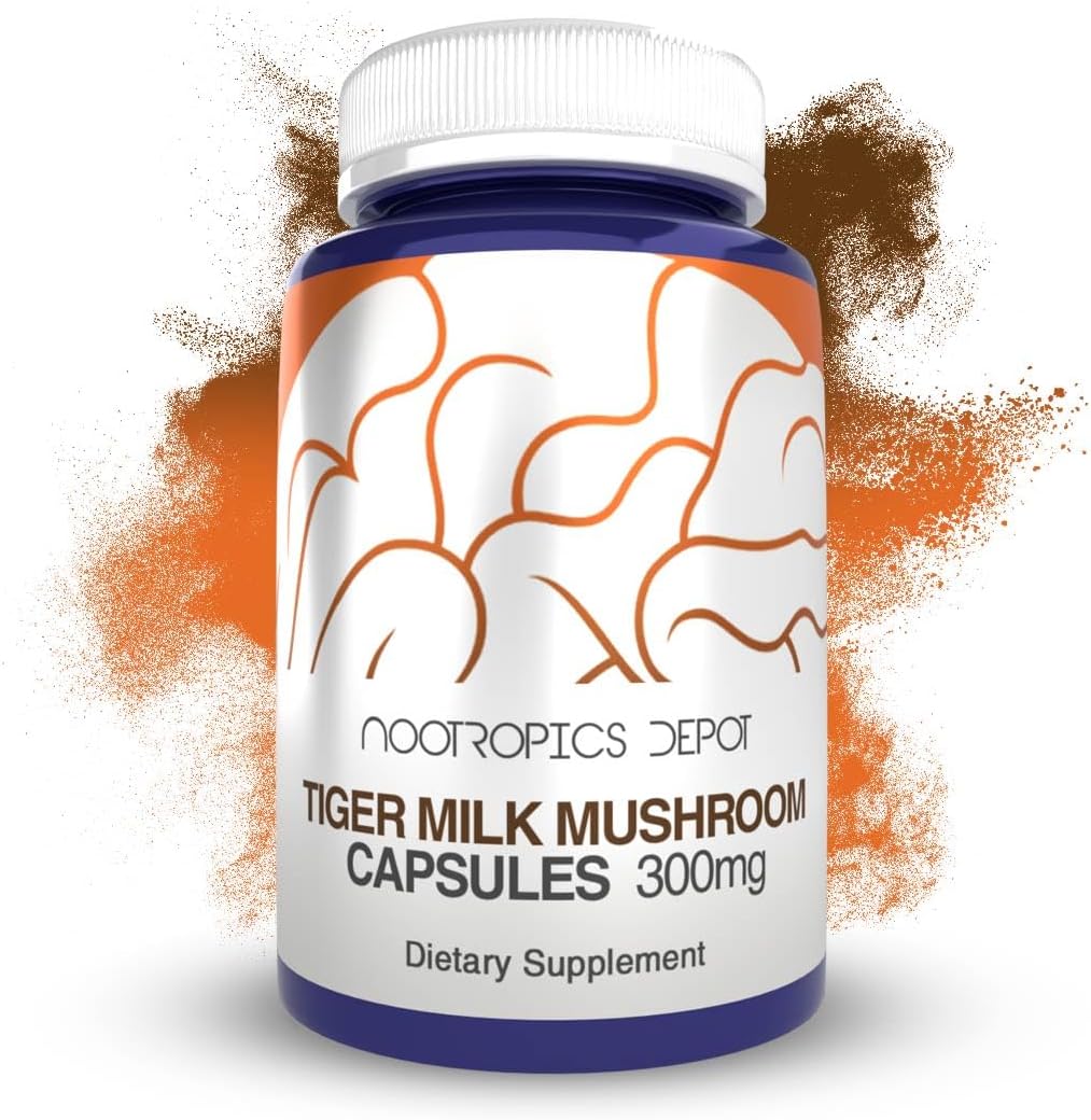300mg Tiger Milk Mushroom Capsules | 60 Count | Lignosus rhinocerus Sclerotium | Cognitive, Histamine, & Respiratory Support