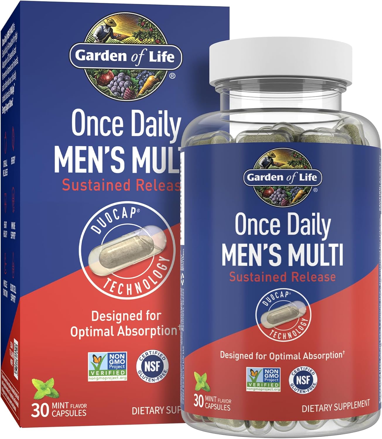 30ct Garden Of Life Once Daily Men's Multi DuoCaps for Complete Nutrition