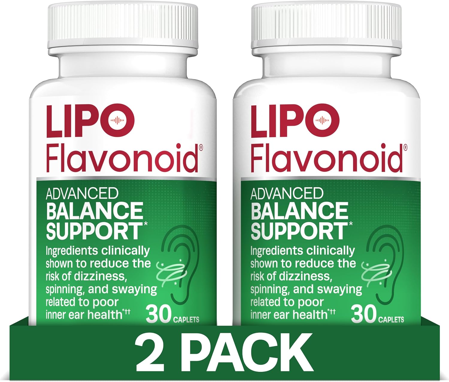 30ct Lipo-Flavonoid Balance Support Supplement for Inner Ear Health - Reduces Vertigo Symptoms - 2 Pack