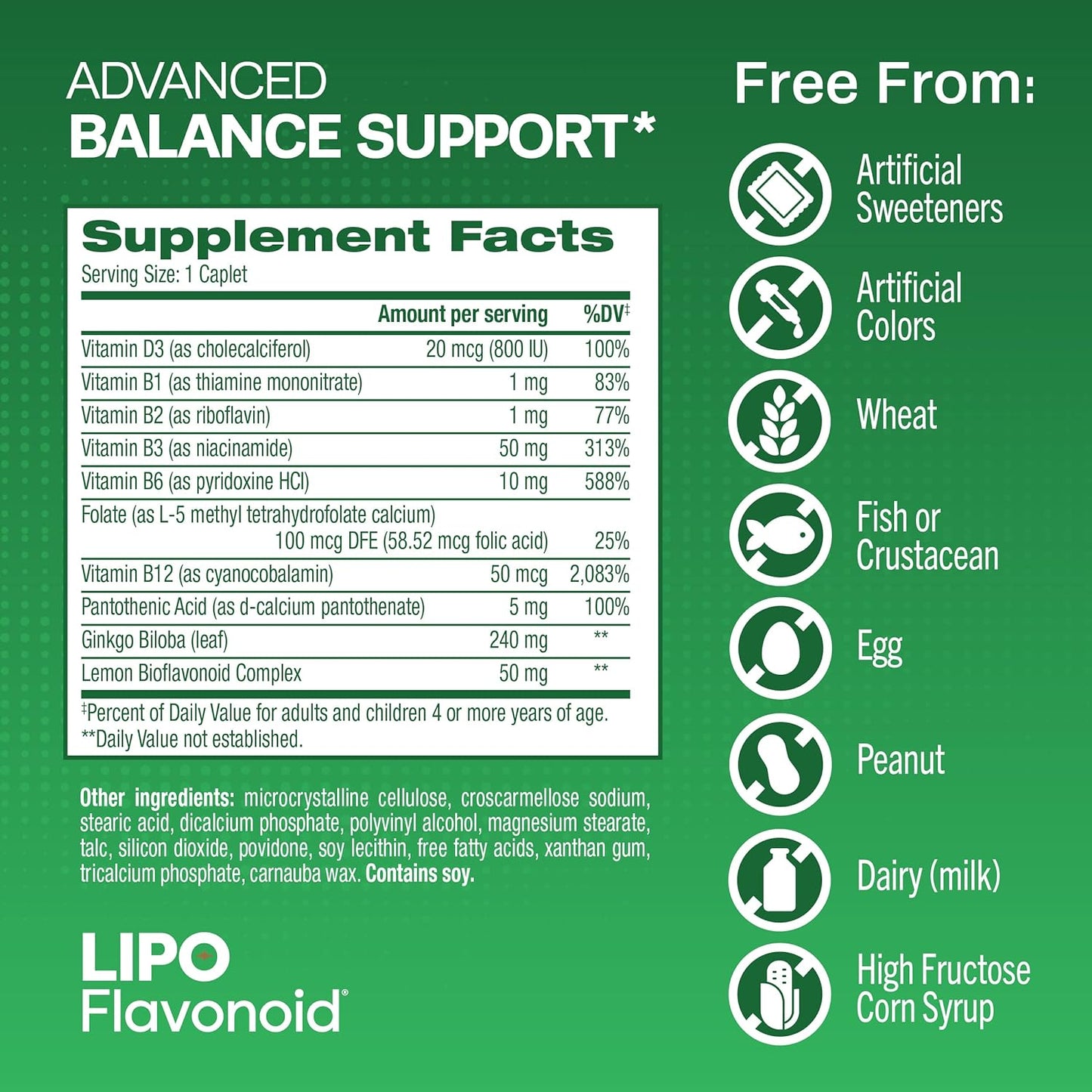 30ct Lipo-Flavonoid Balance Support Supplement for Inner Ear Health - Reduces Vertigo Symptoms - 2 Pack