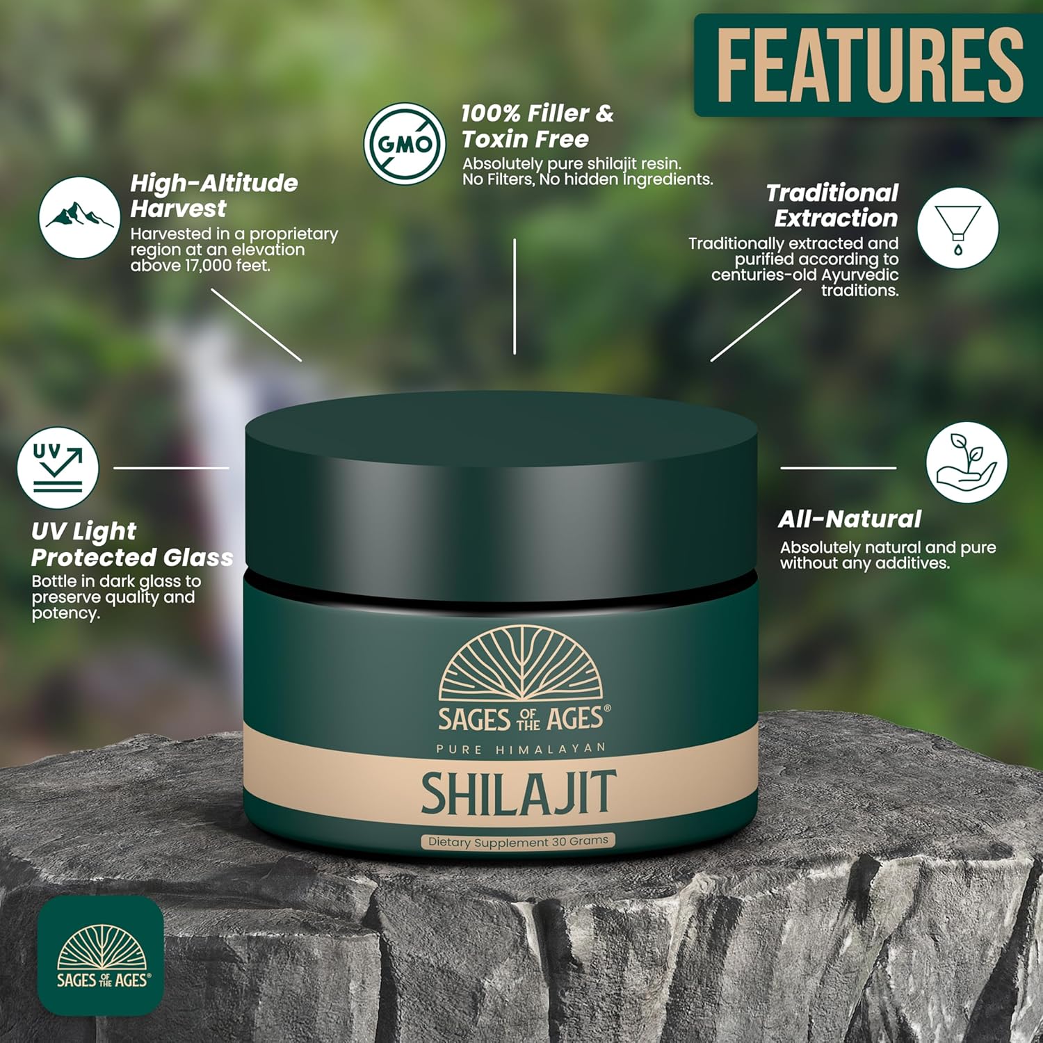 30gm Gold Grade Pure Himalayan Shilajit Resin: Lab Tested, 85+ Trace Minerals, 78% Fulvic Acid - Organic Shilajit for Men