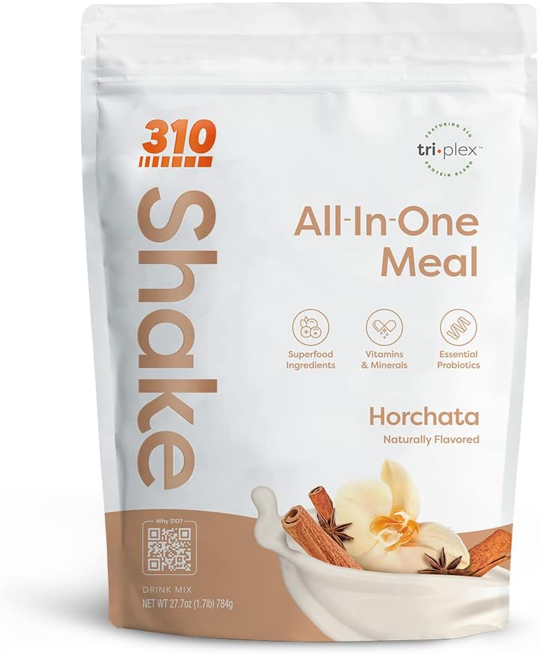 310 Nutrition Vegan Superfood Meal Replacement Shake - Horchata Flavor, Low Carb, Keto, Paleo, Gluten-Free, 26 Vitamins & Minerals - 28 Servings