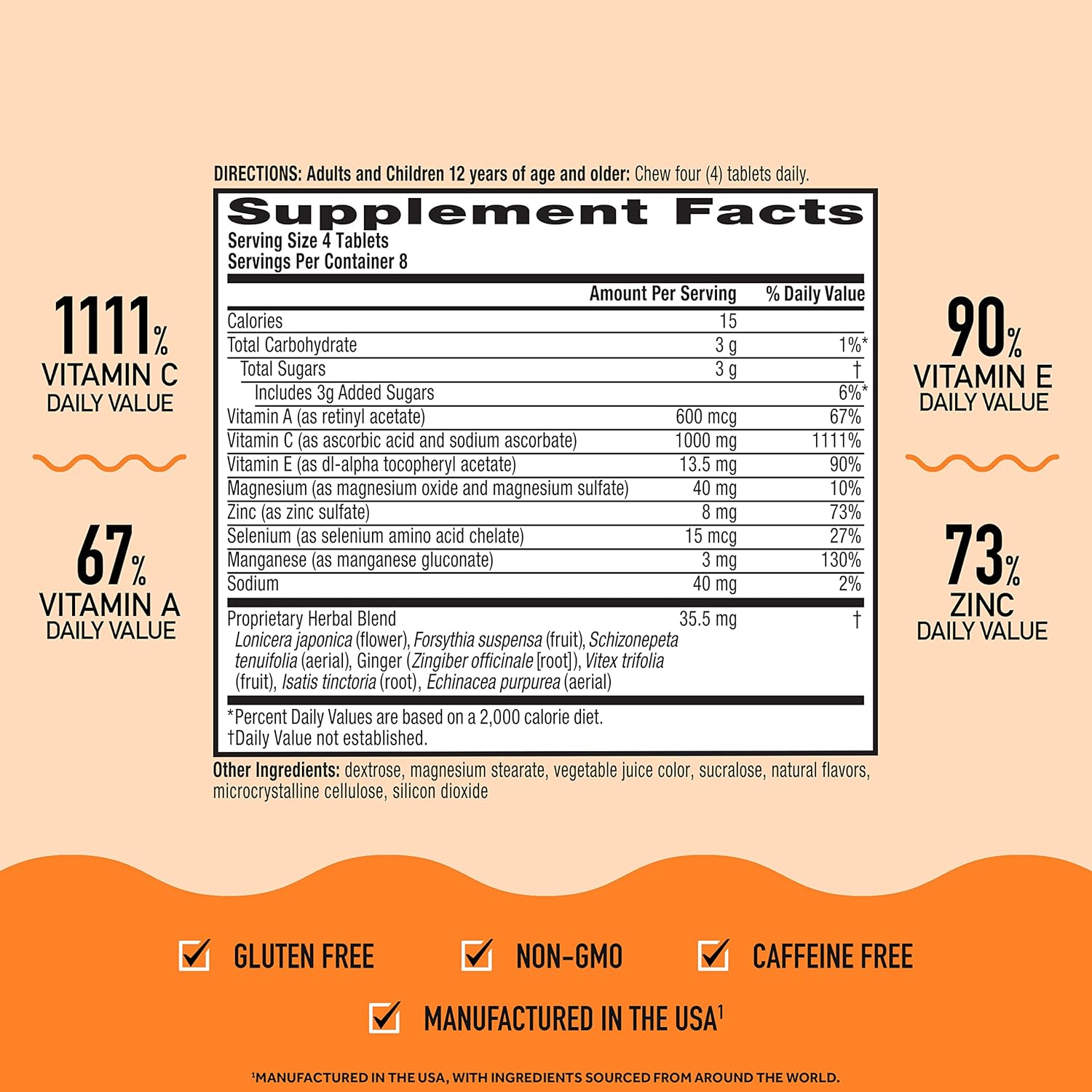 32-Count Airborne Very Berry Chewable Vitamin C Tablets for Immune Support with Zinc & Antioxidants