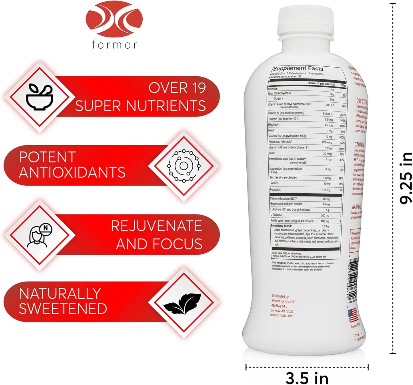 32 fl oz beatool Cardio Cocktail Liquid Nitric Oxide - L-Arginine, B-Vitamins, 5,000iu Vitamin D - Supports Heart Health, NO Supplement