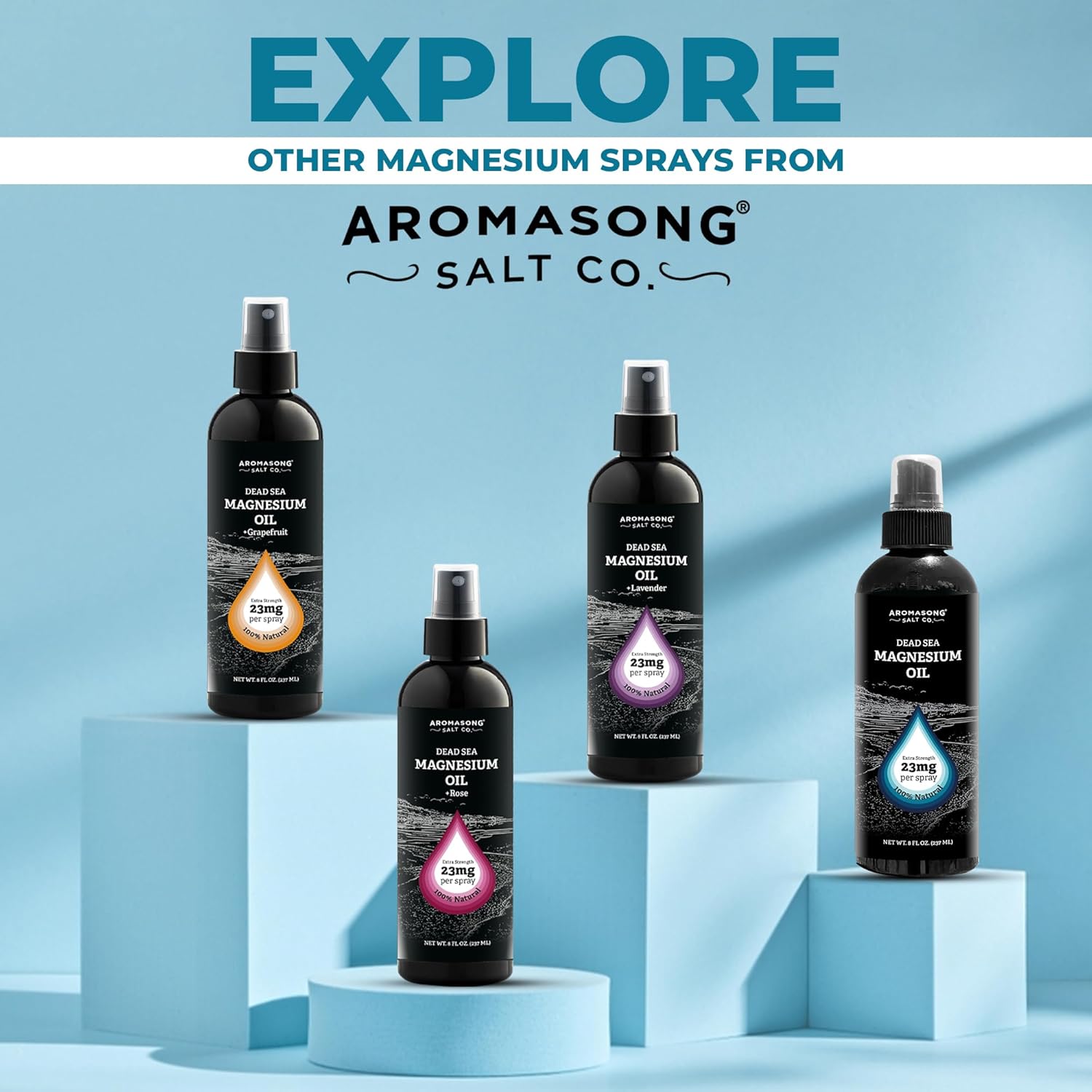 32 Oz Aromasong Lavender Ultra-Pure Magnesium Spray - Extra Strength with 23mg Magnesium per Spray - Soothes Headaches and Leg Discomfort, Promotes Relaxing Sleep
