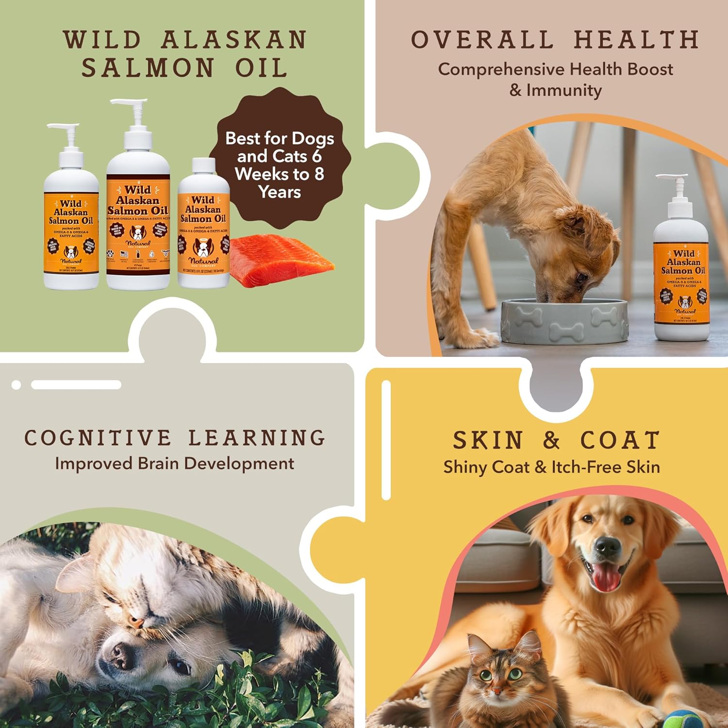 32 oz. Natural Dog Company Bundle with Wild Alaskan Salmon Oil and Liquid Glucosamine for Joint Support