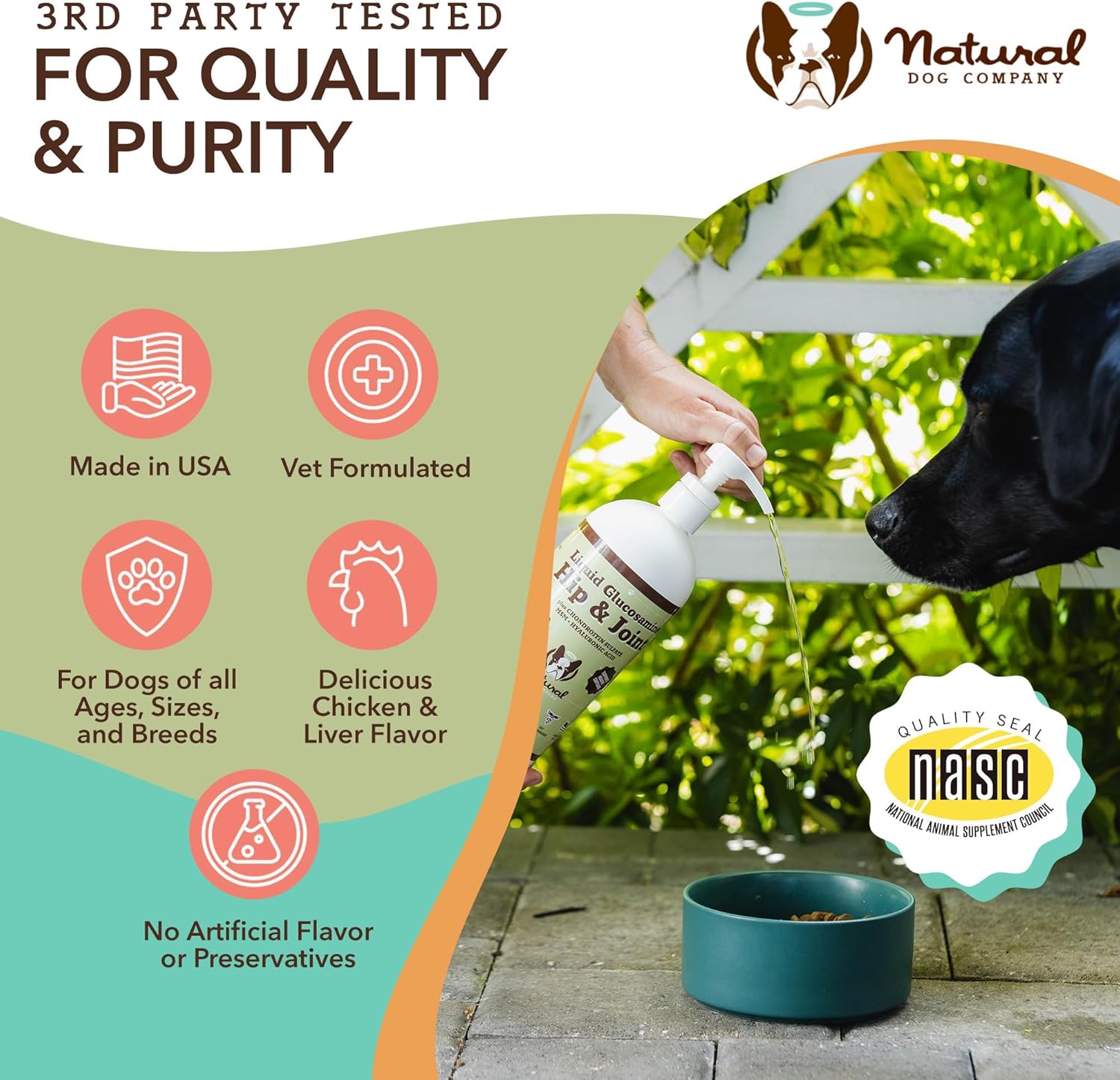 32 oz. Natural Dog Company Bundle with Wild Alaskan Salmon Oil and Liquid Glucosamine for Joint Support