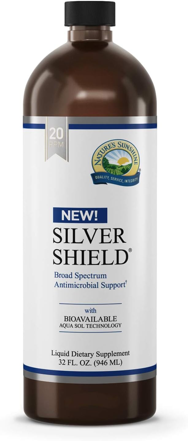 32 oz Nature's Sunshine Silver Shield Liquid | Immune Support Colloidal Silver with Aqua Sol Technology