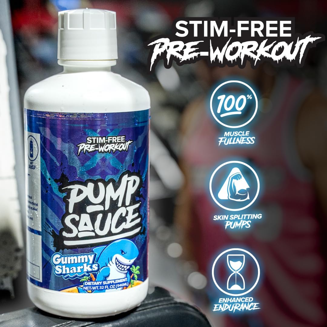 32 oz Strawberry Lemonade Pump Sauce Pre-Workout - Caffeine-Free, Full Spectrum Liquid, Gluten-Free, Vegan, Zero Sugar