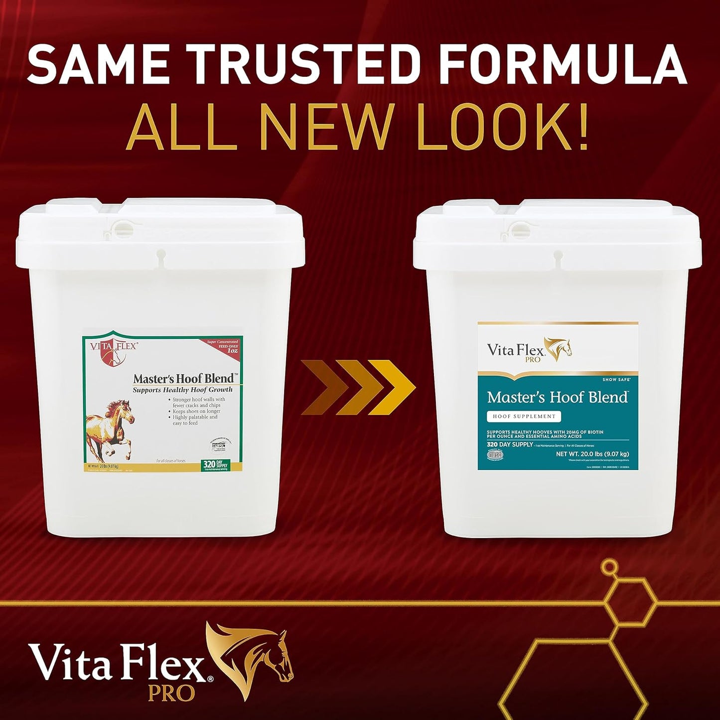 320-Day Supply 20lb Vita Flex Pro Master's Hoof Blend Formula - Natural Dark Green