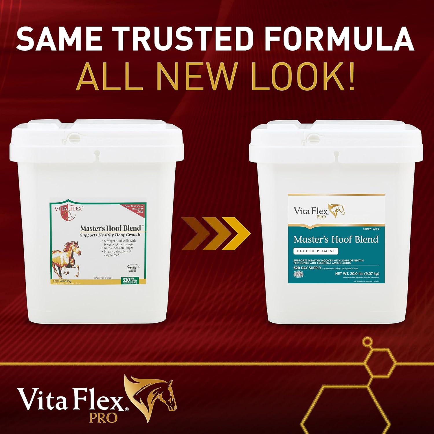320-Day Supply 20lb Vita Flex Pro Master's Hoof Blend Formula - Natural Dark Green