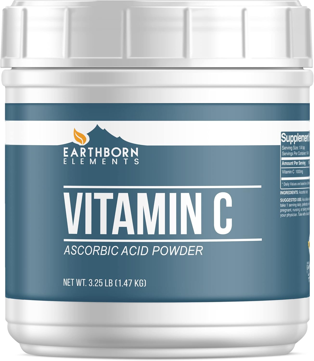 3.25 lb Earthborn Elements Vitamin C Powder Dietary Supplement with Ascorbic Acid